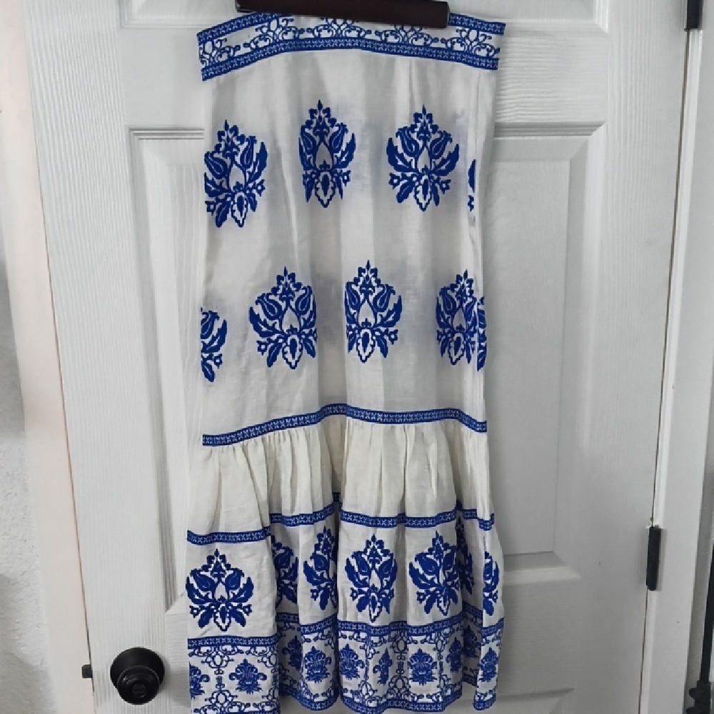White and Blue Patterned Dress